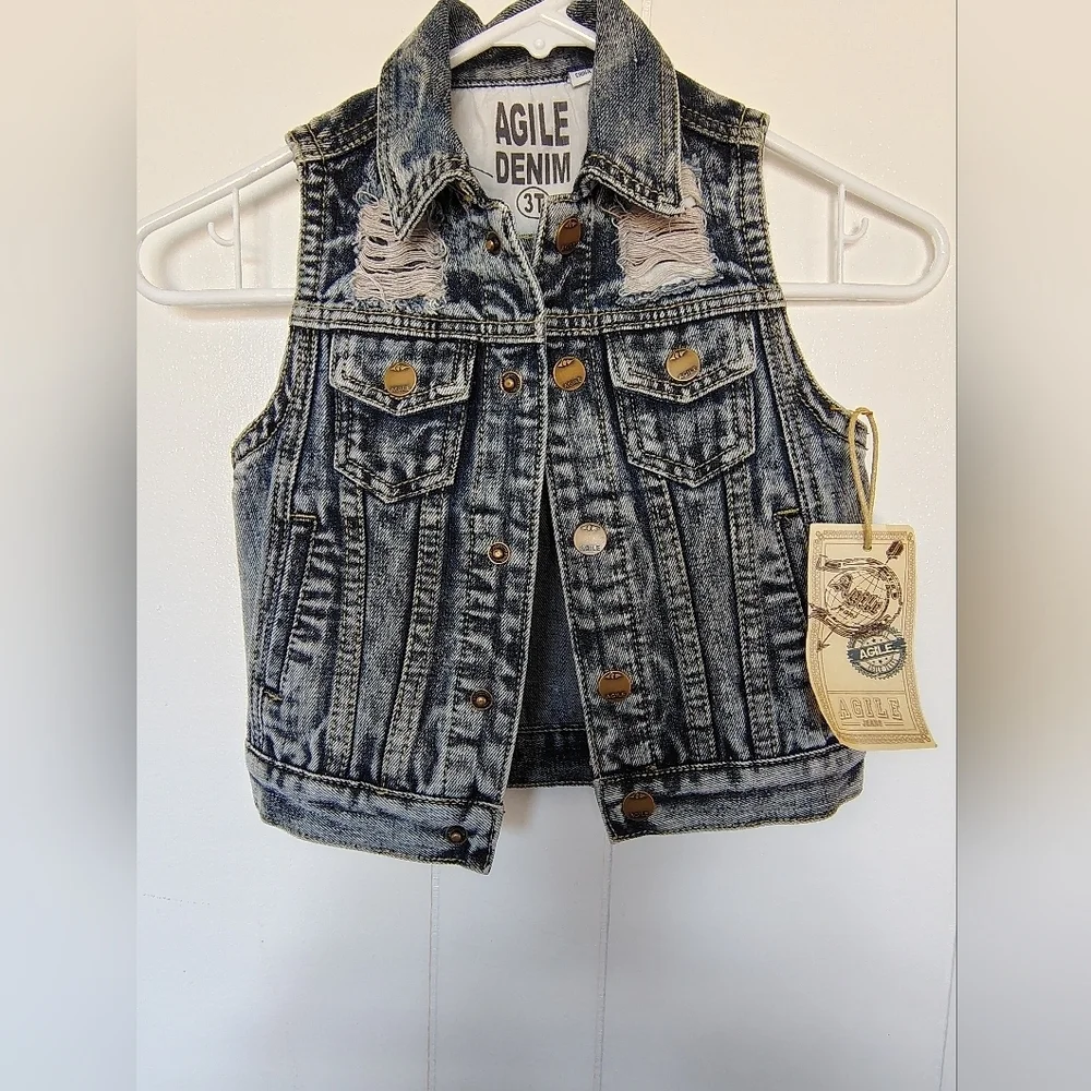 Agile Denim Kids Blue Vest Size 3